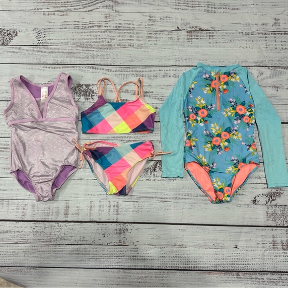 Cat & Jack Other - 3 for $21! Bundle of Cat & Jack Girls' Swimsuits- Size S (6/6X)